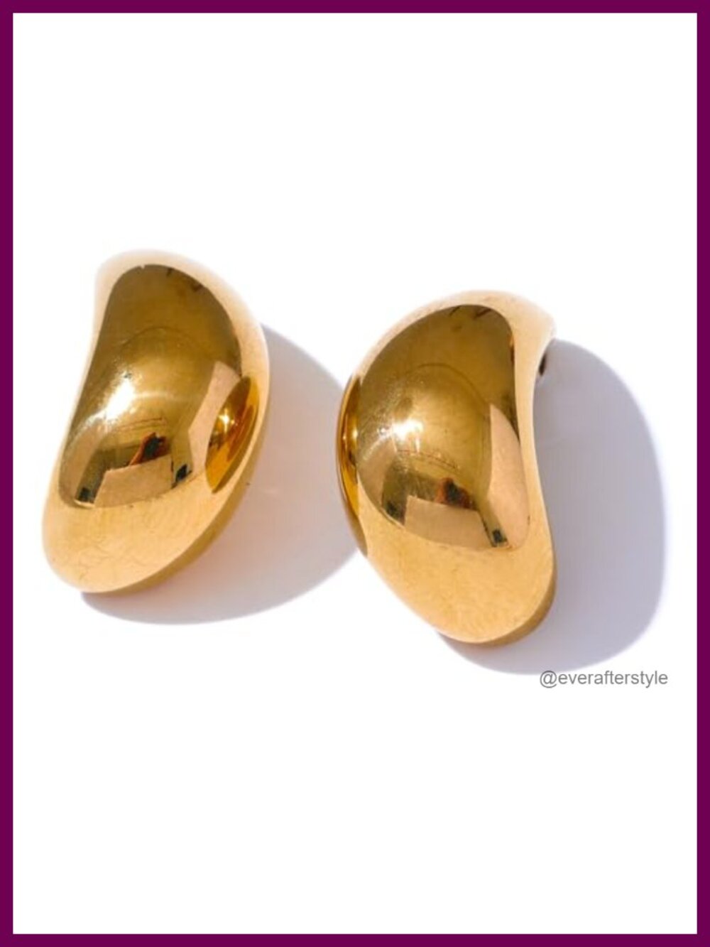 18K Gold Plated Stainless Steel Waterproof Stud Earrings Hypoallergenic